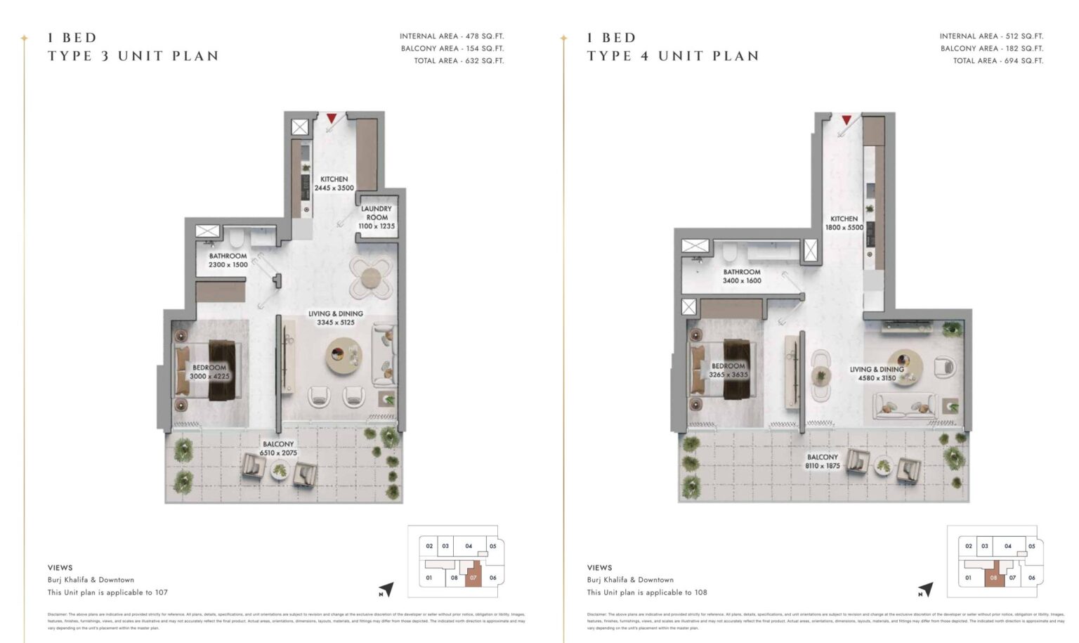 Elmora by Neoterra 1 bedroom apartment floor plan, layout 2 of 2, Al Wasl, Dubai