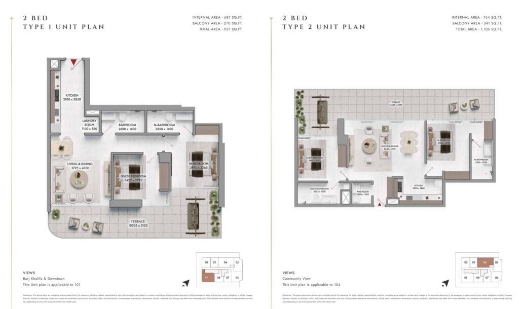 Elmora - 2 Bedroom Floorplan (1)