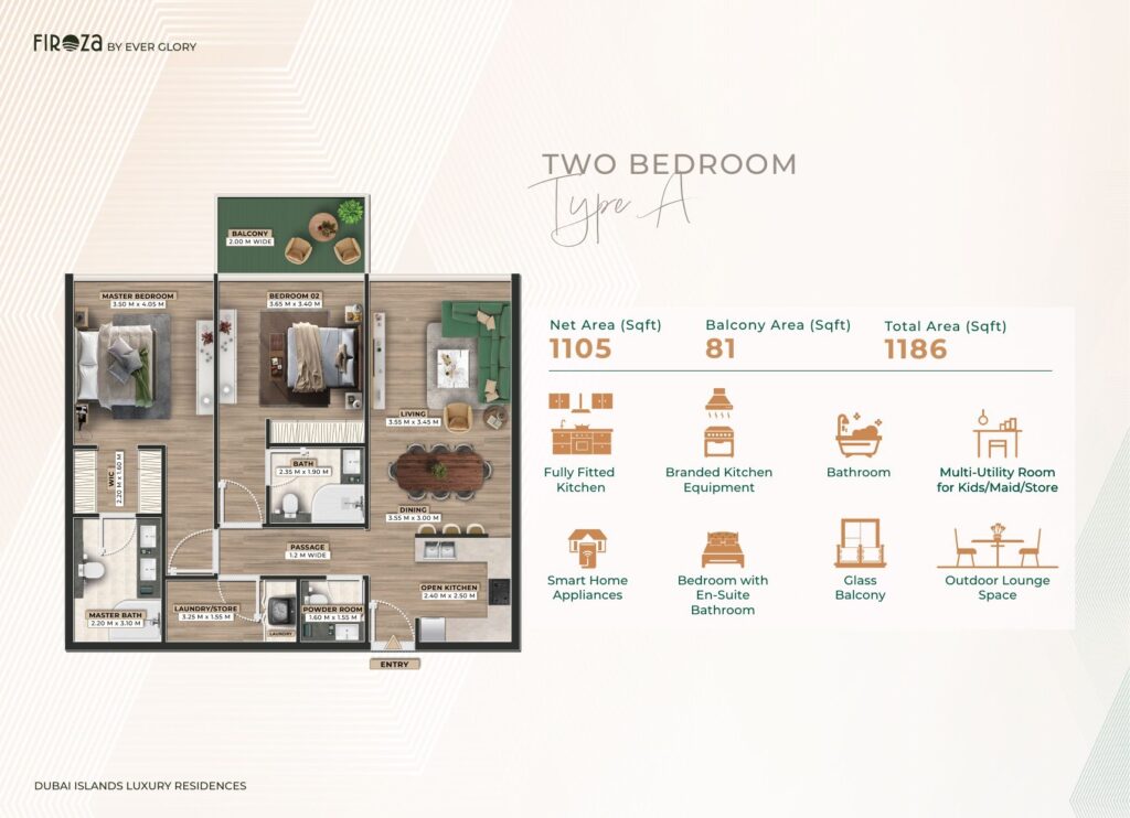 Firoza - Floorplans - 2 Bedroom Type A