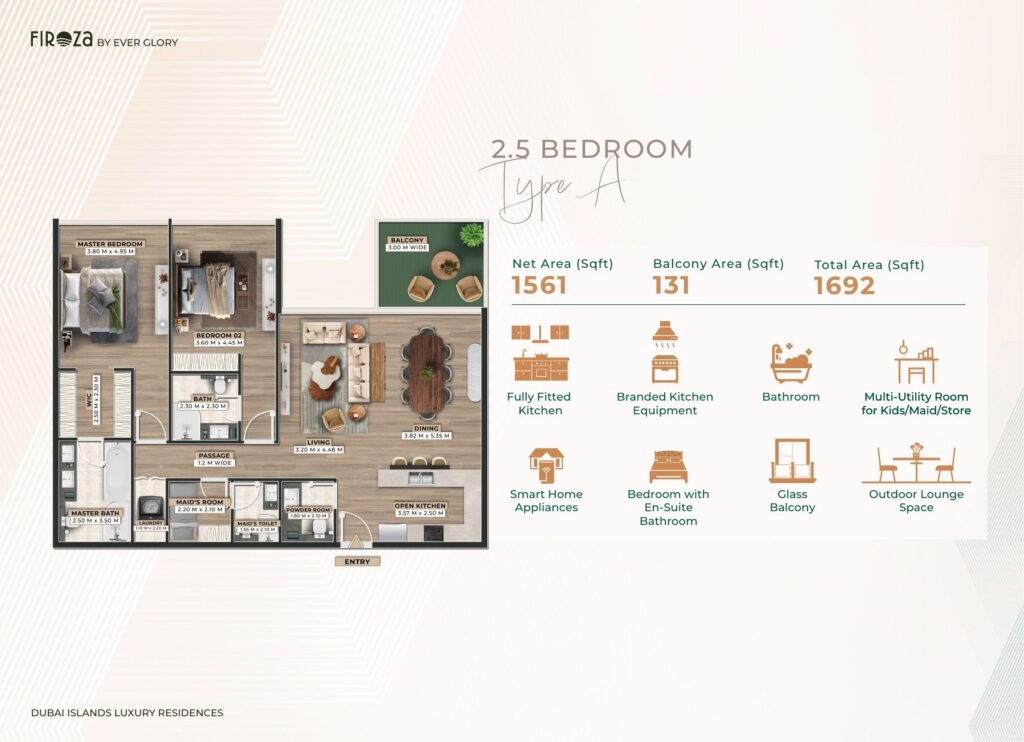 Firoza - Floorplans - 2.5 Bedroom Type A