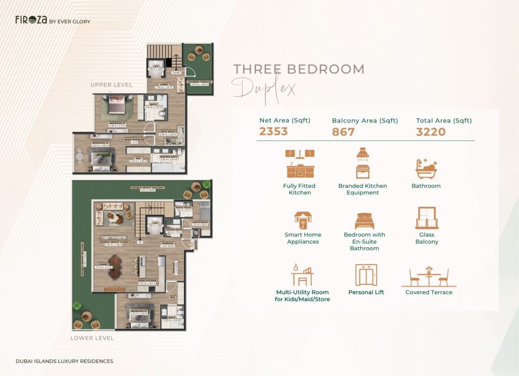 Firoza - Floorplans - 3 Bedroom Duplex Upper Level