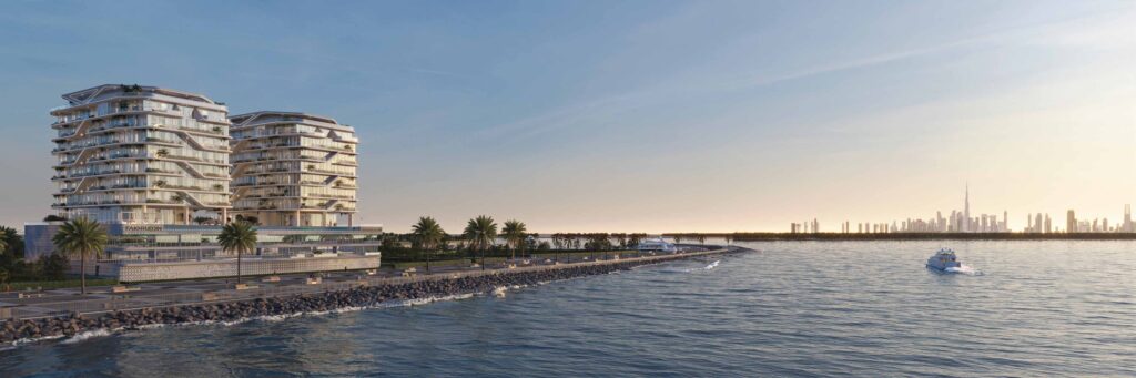 Hatimi Residences buildings on the Dubai Islands waterfront