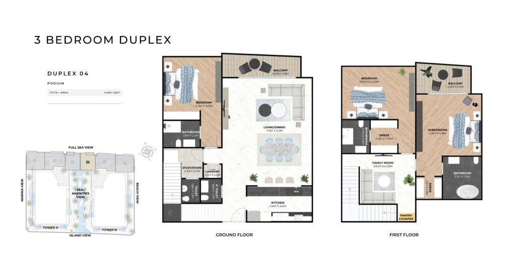 Hatimi Residences - Floorplans - 3 Bedroom Duplex 04
