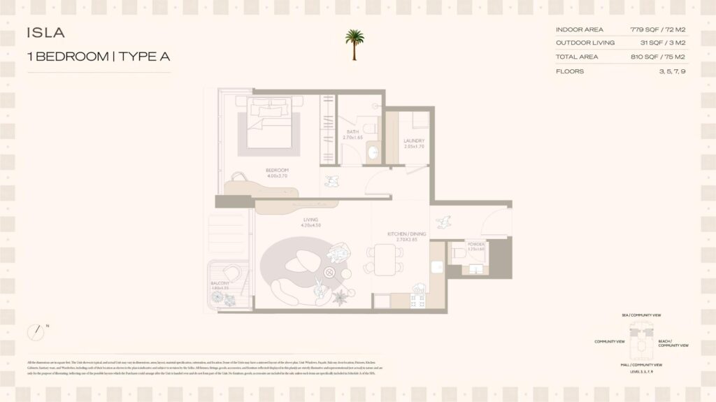 Isla Private Residences - 1 Bedroom Floorplan (1)