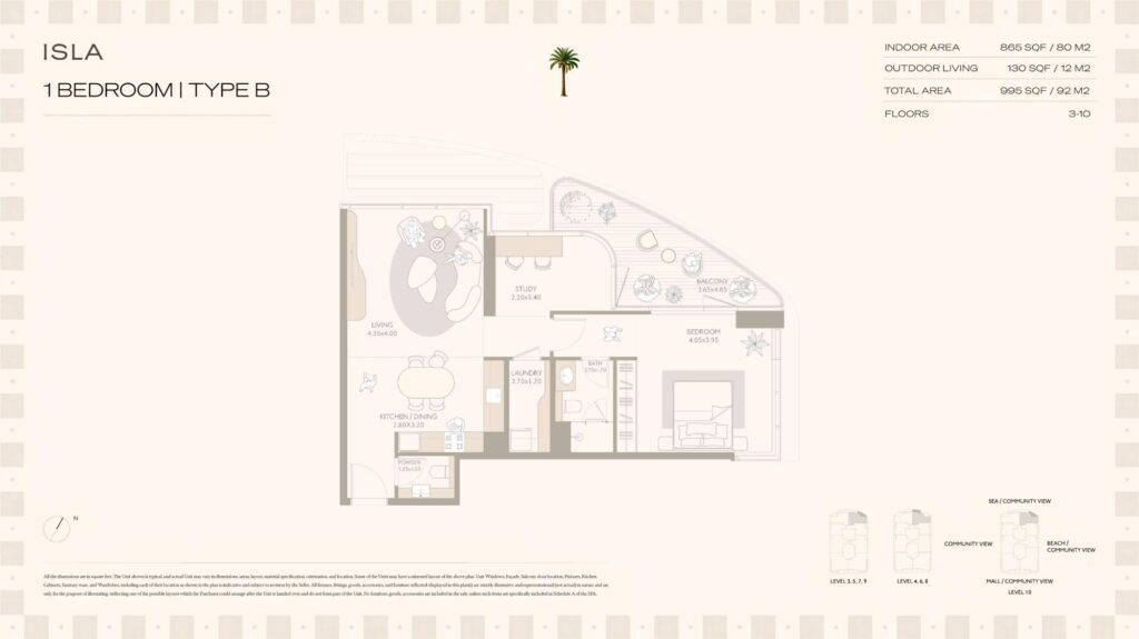 Isla Private Residences - 1 Bedroom Floorplan (2)