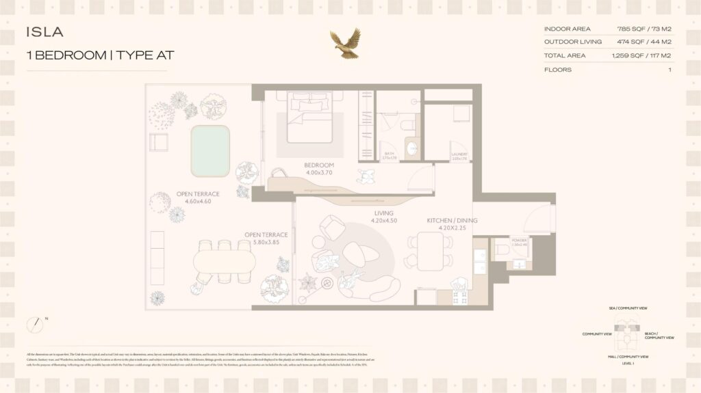 Isla Private Residences - 1 Bedroom Floorplan (3)