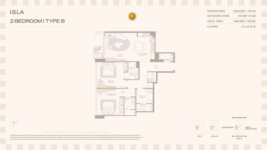 Isla Private Residences - 2 Bedroom Floorplan (1)