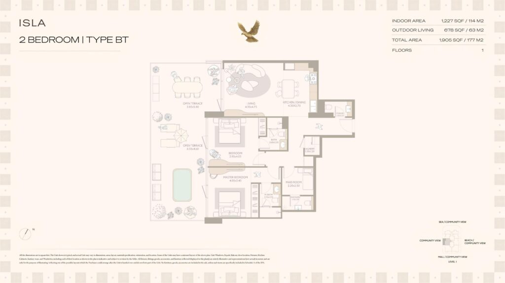 Isla Private Residences - 2 Bedroom Floorplan (2)