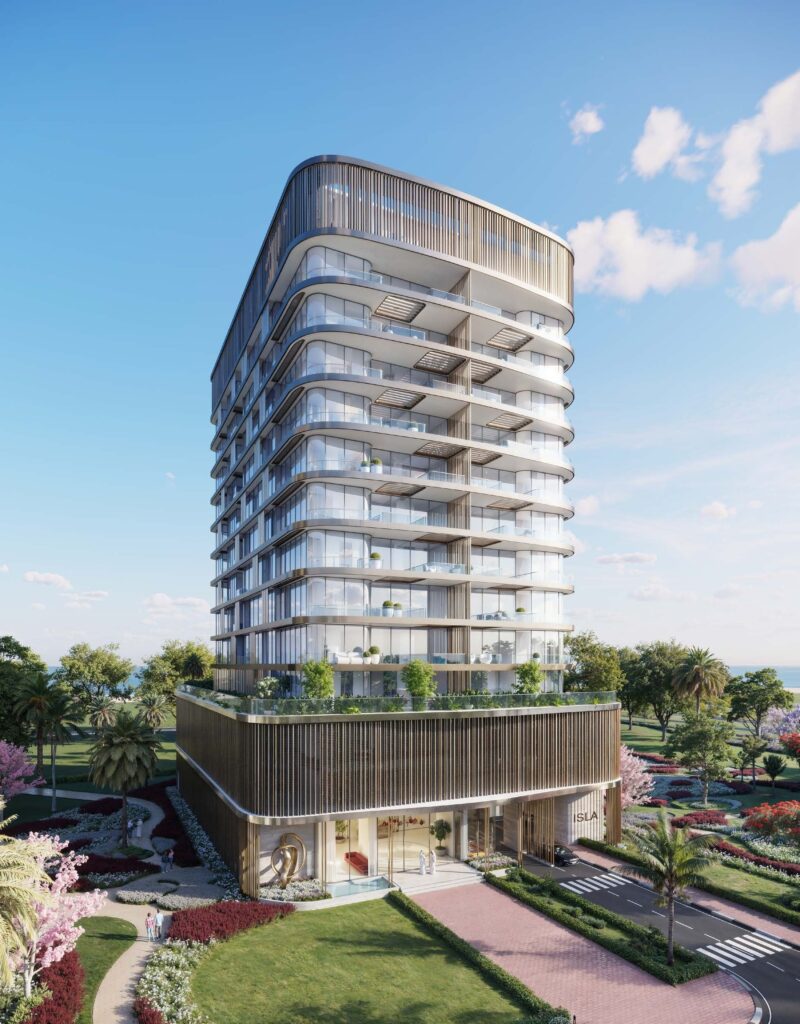 Isla Private Residences building with garden podium, Dubai Islands