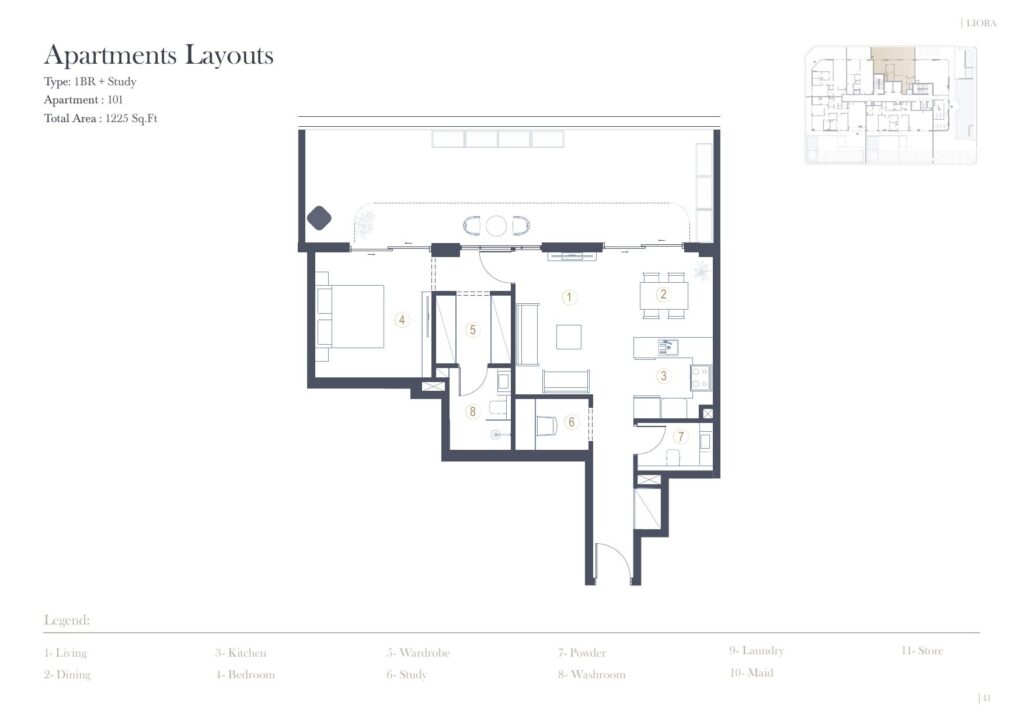 LIORA Residence - Floorplans - 1 Bedroom (Unit 101)