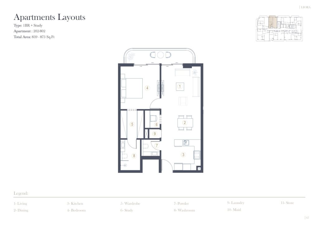 LIORA Residence - Floorplans - 1 Bedroom (Unit 202-802)