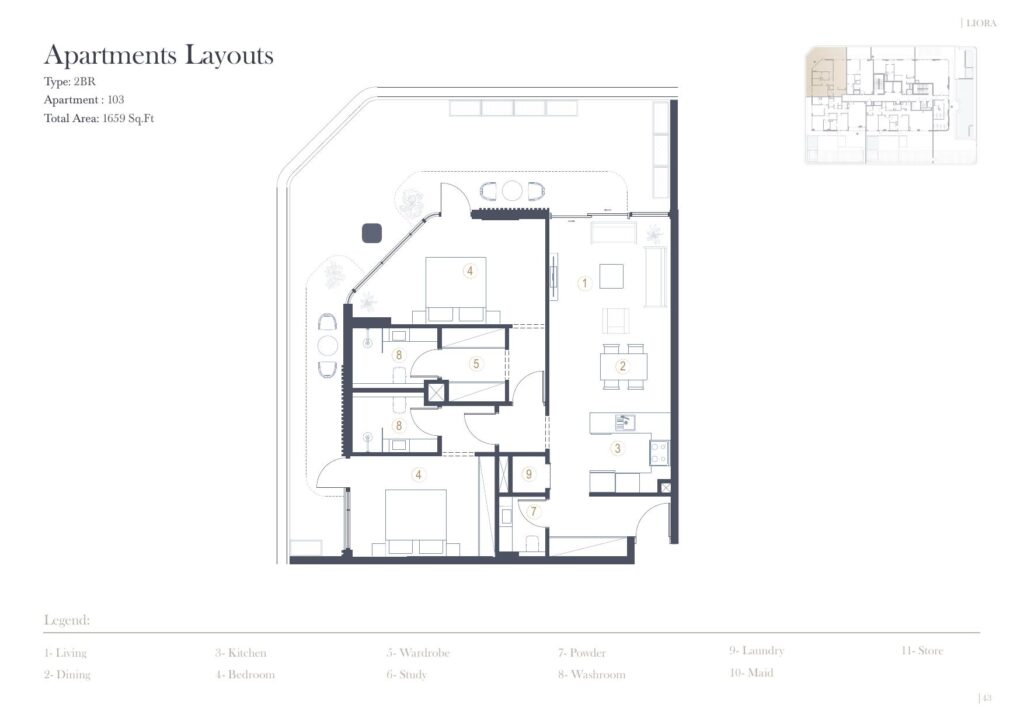 LIORA Residence - Floorplans - 2 Bedroom (Unit 103)