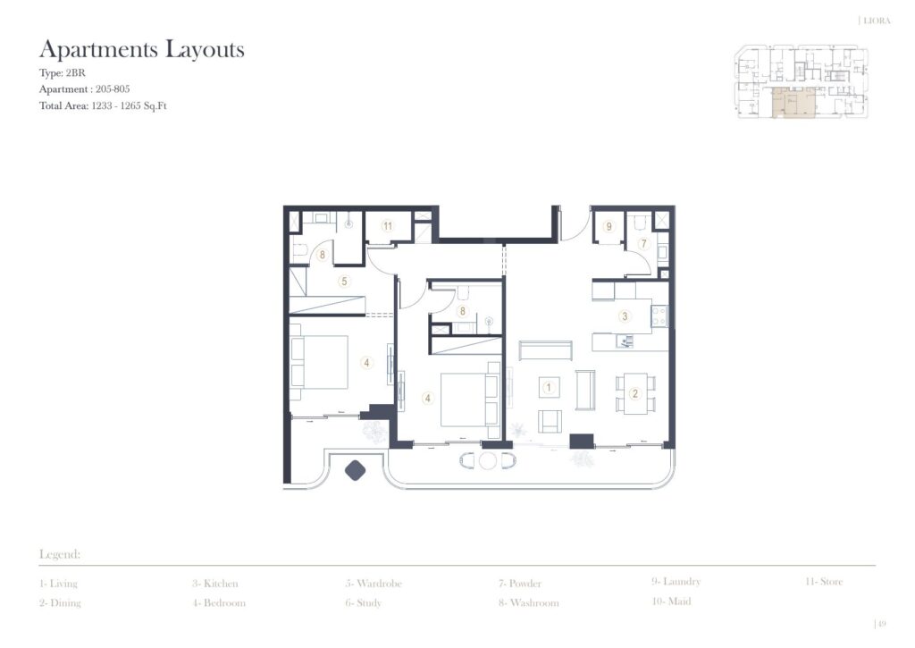 LIORA Residence - Floorplans - 2 Bedroom (Unit 205-805)