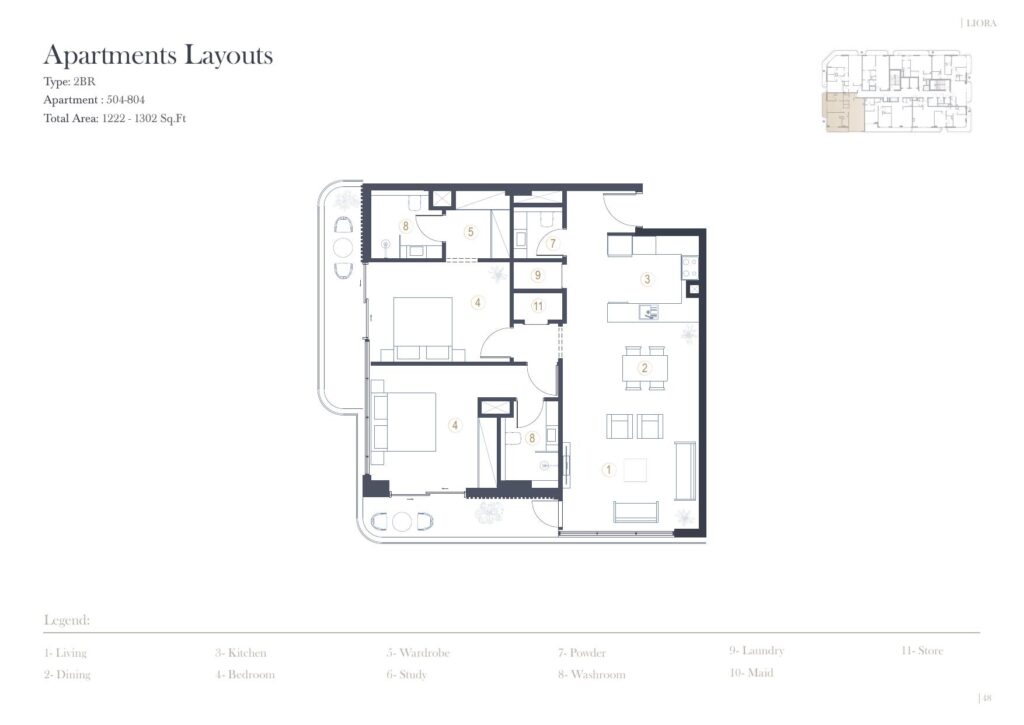 LIORA Residence - Floorplans - 2 Bedroom (Unit 504-804)