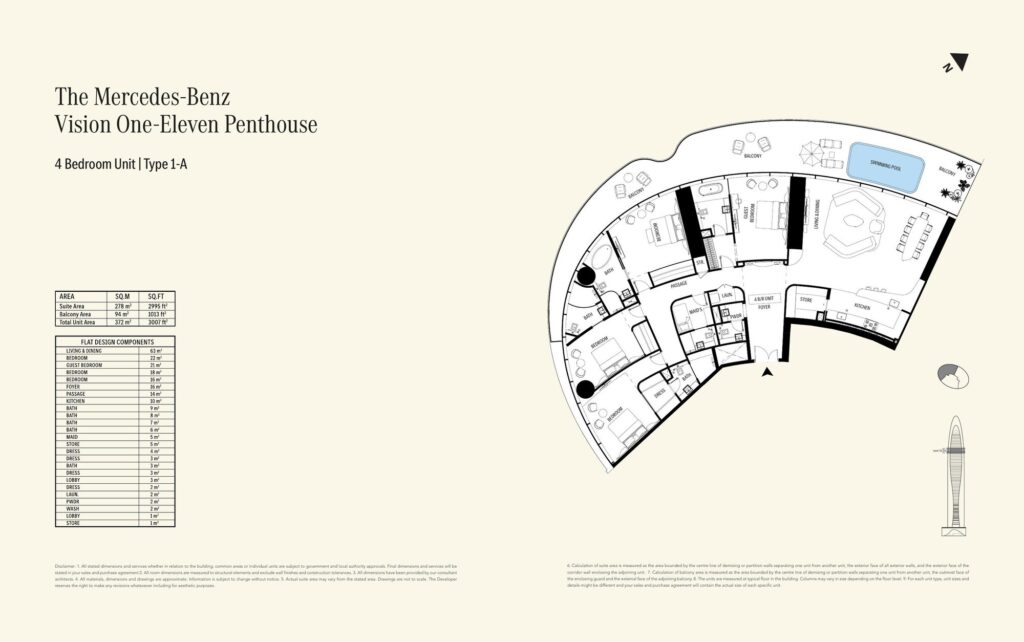 Mercedes-Benz Places - Floorplans - 4 Bedroom Penthouse