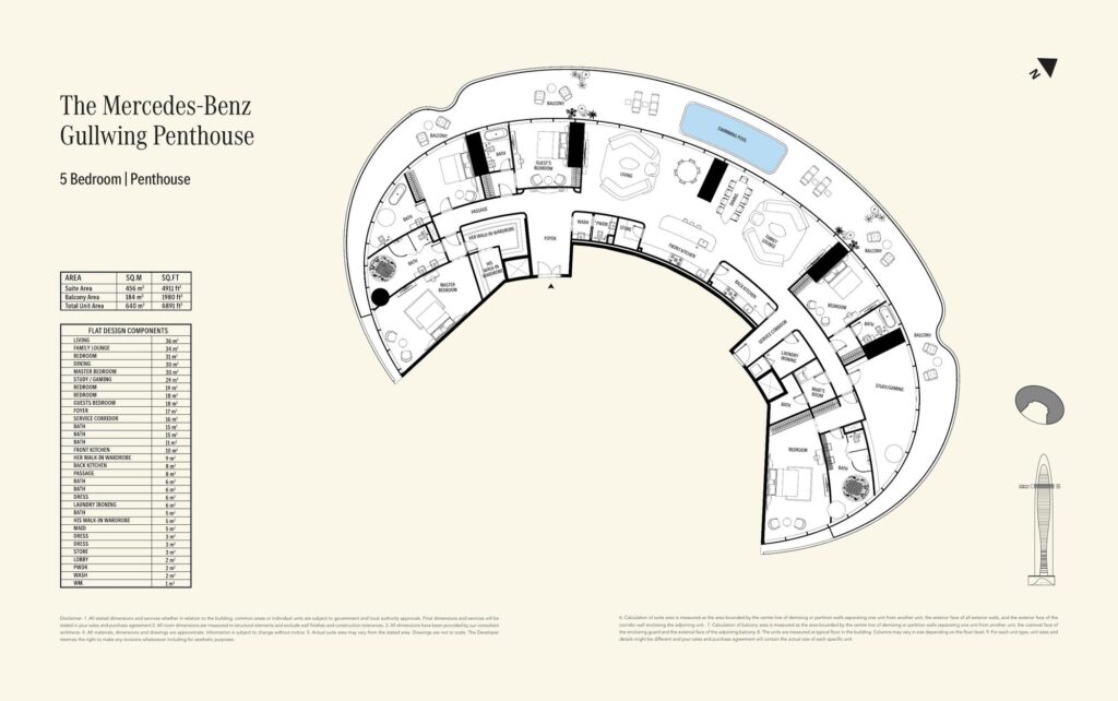 Mercedes-Benz Places - Floorplans - 5 Bedroom Penthouse