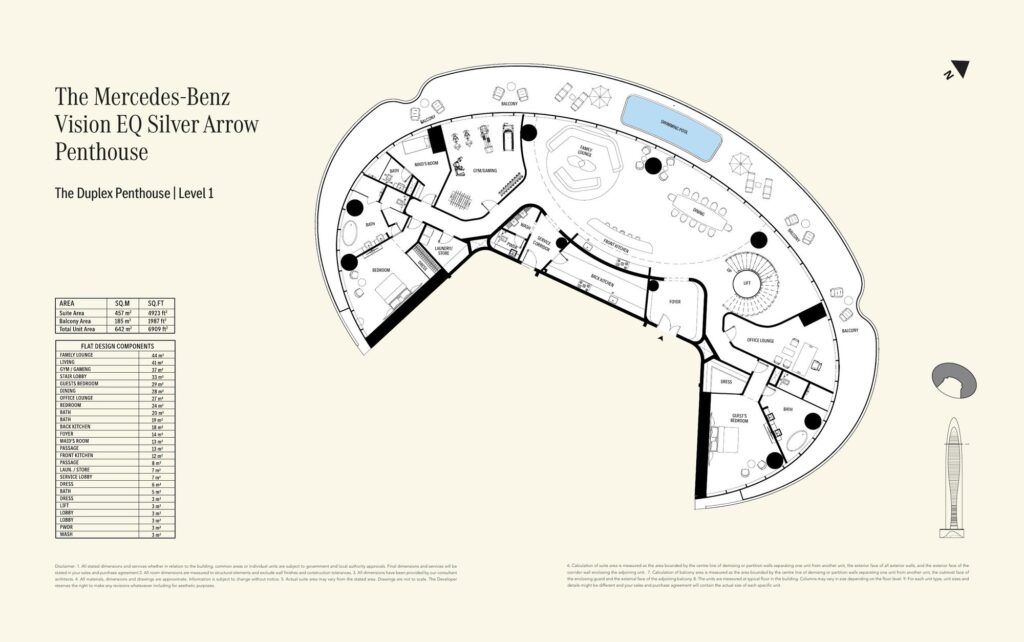 Mercedes-Benz Places - Floorplans - Duplex Penthouse Level 1