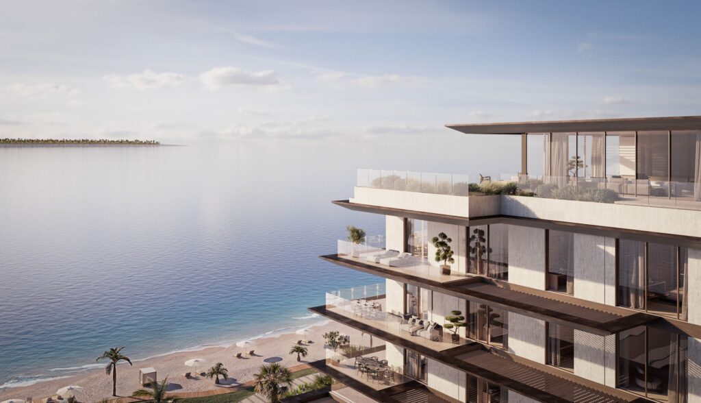 Terraced Omoria Private Residences residences above the beach, Dubai Islands