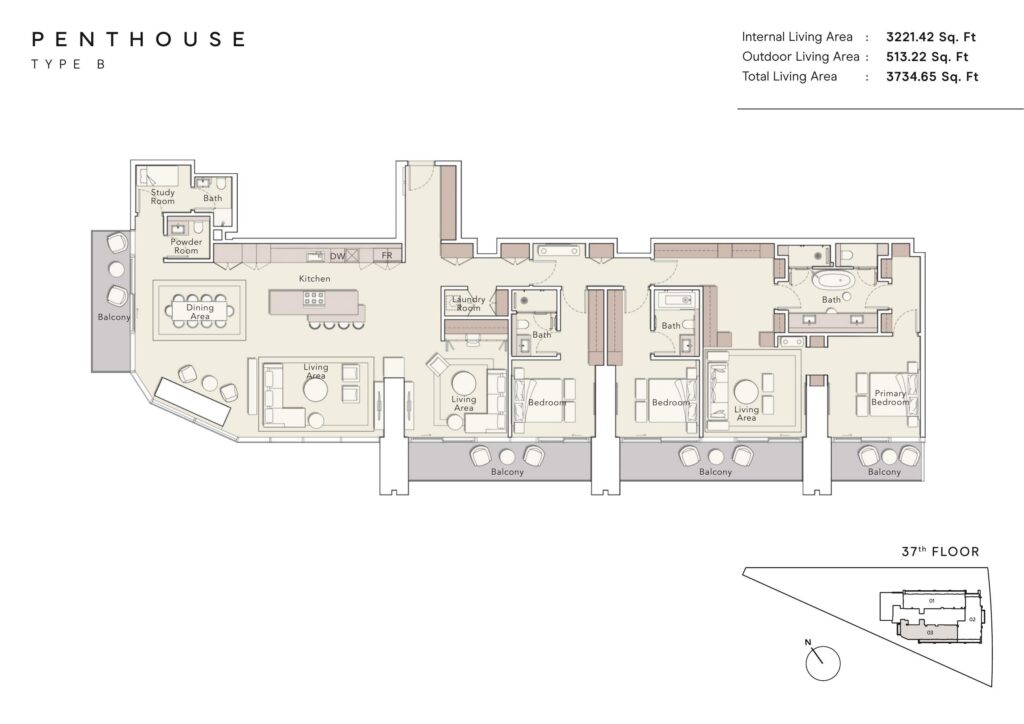 One River Point - Floorplans - Penthouse Type B