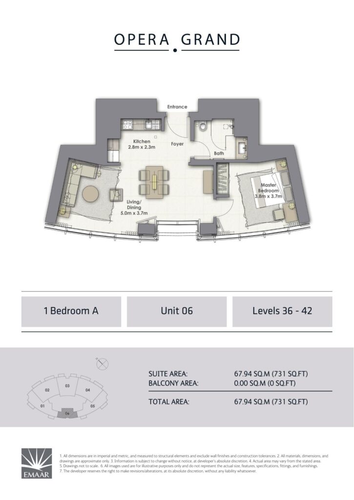 Opera Grand - Floorplans - 1 Bedroom A