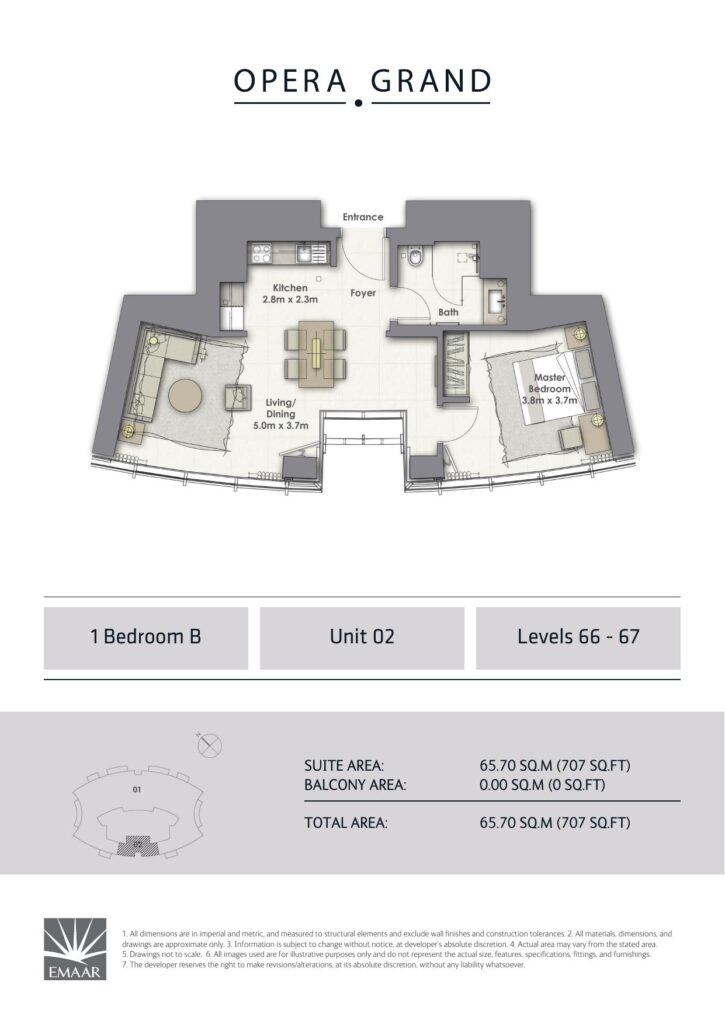 Opera Grand - Floorplans - 1 Bedroom B