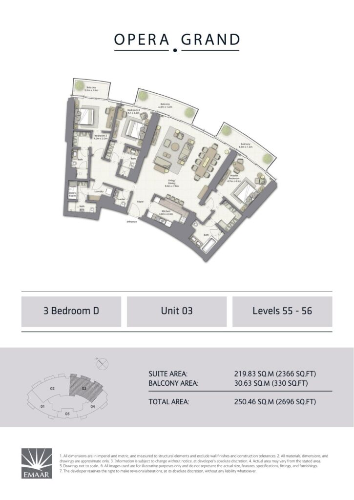 Opera Grand - Floorplans - 3 Bedroom D