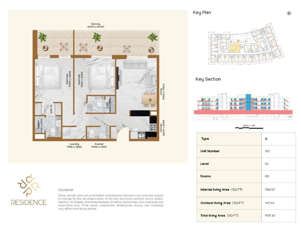 RR Residence - 2 Bedroom Floorplan (1)