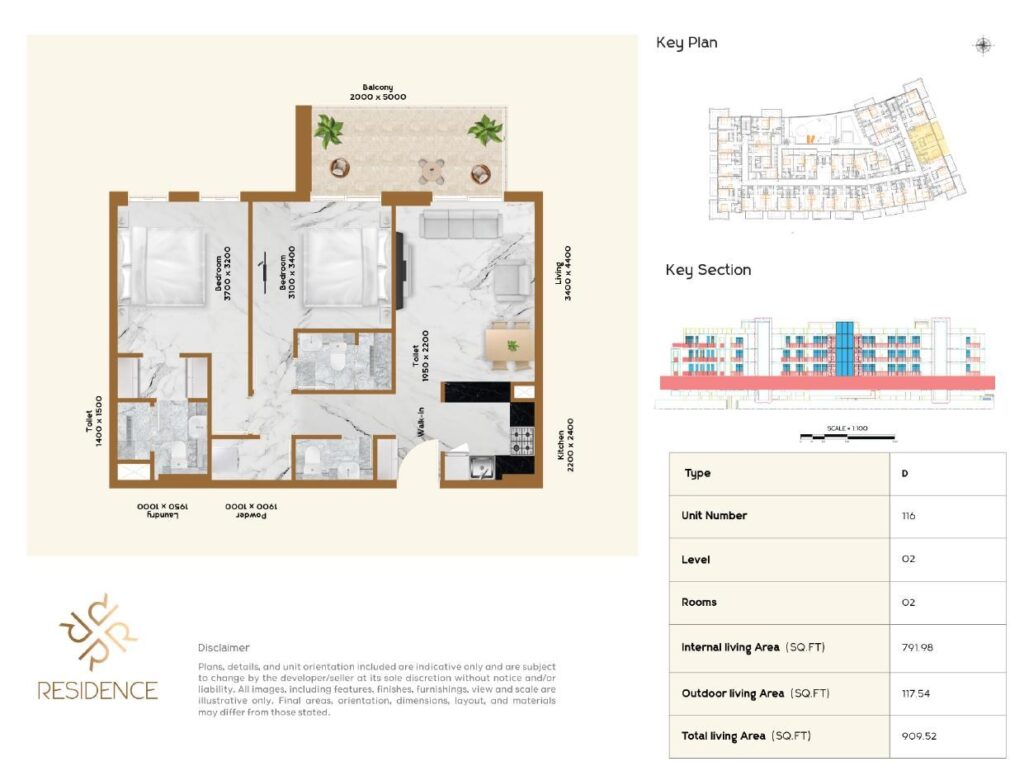 RR Residence - 2 Bedroom Floorplan (2)