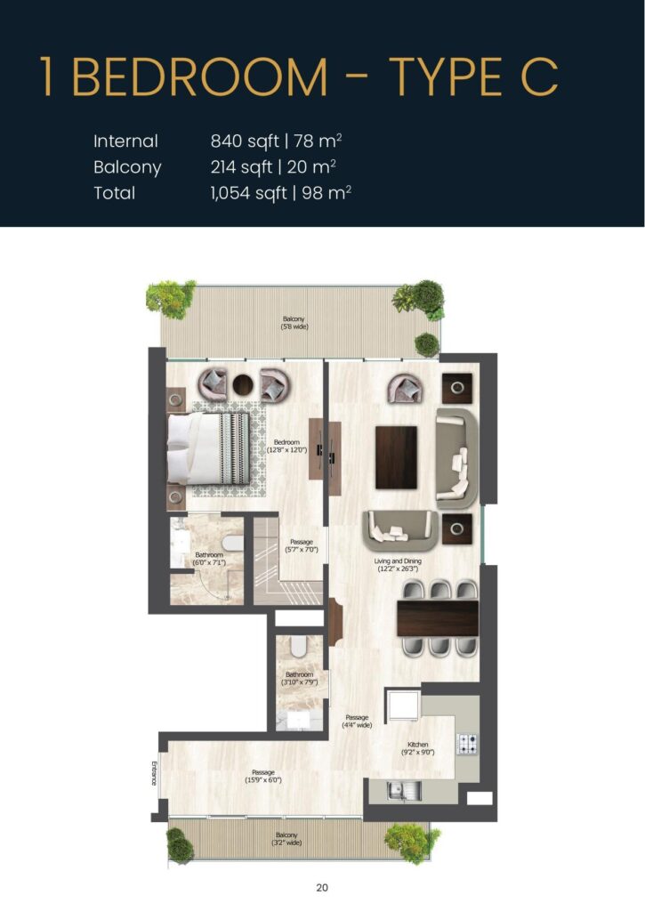SOL Bay - Floorplan - 1 Bedroom Type C