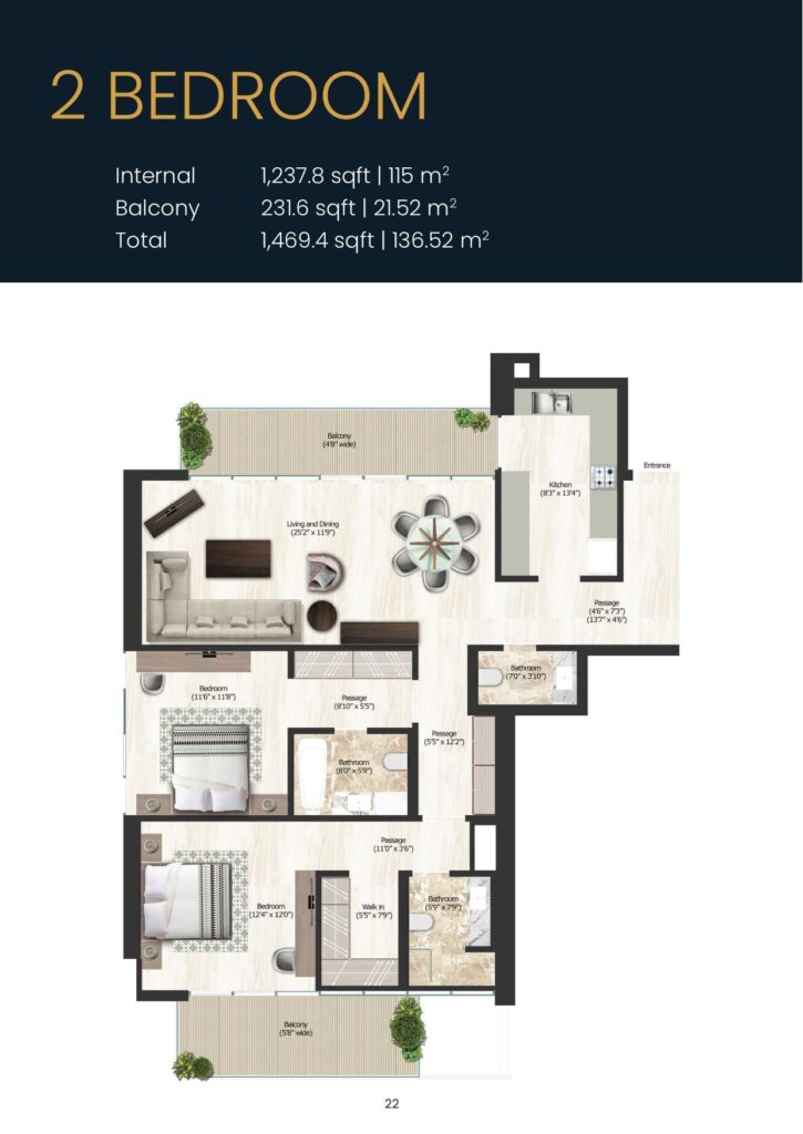 SOL Bay - Floorplan - 2 Bedroom