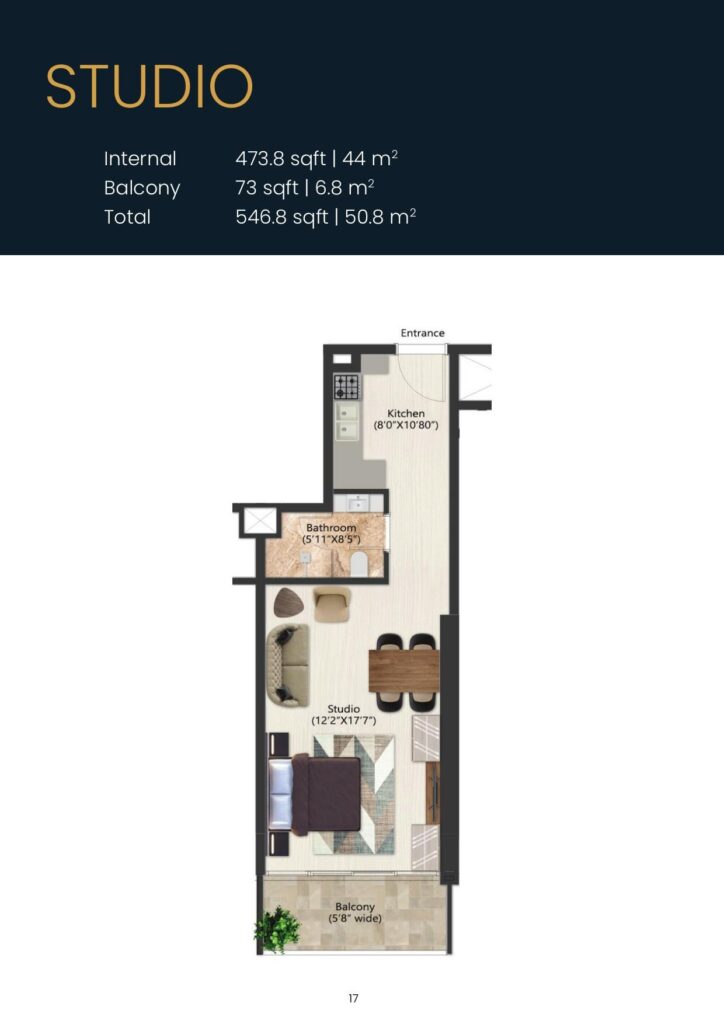 SOL Bay - Floorplan - Studio