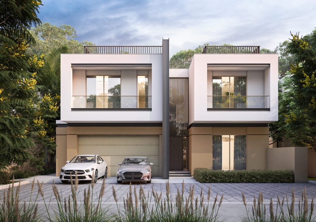 Sobha Elwood 4 bedroom villa front facade with driveway