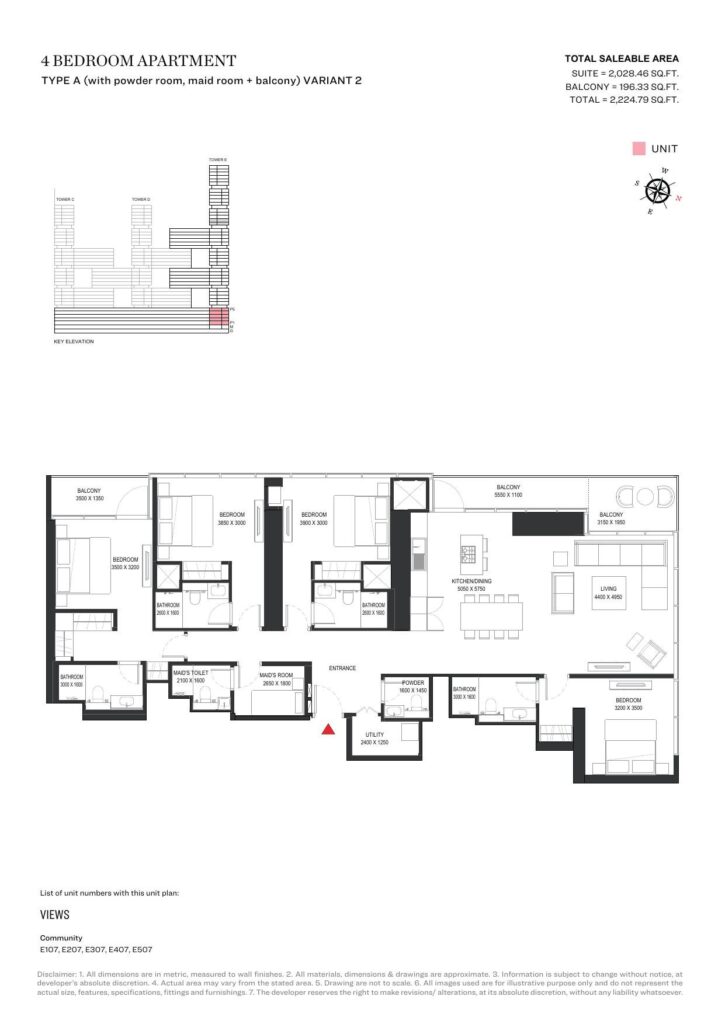 Sobha One - 4 Bedroom Floorplan (1)