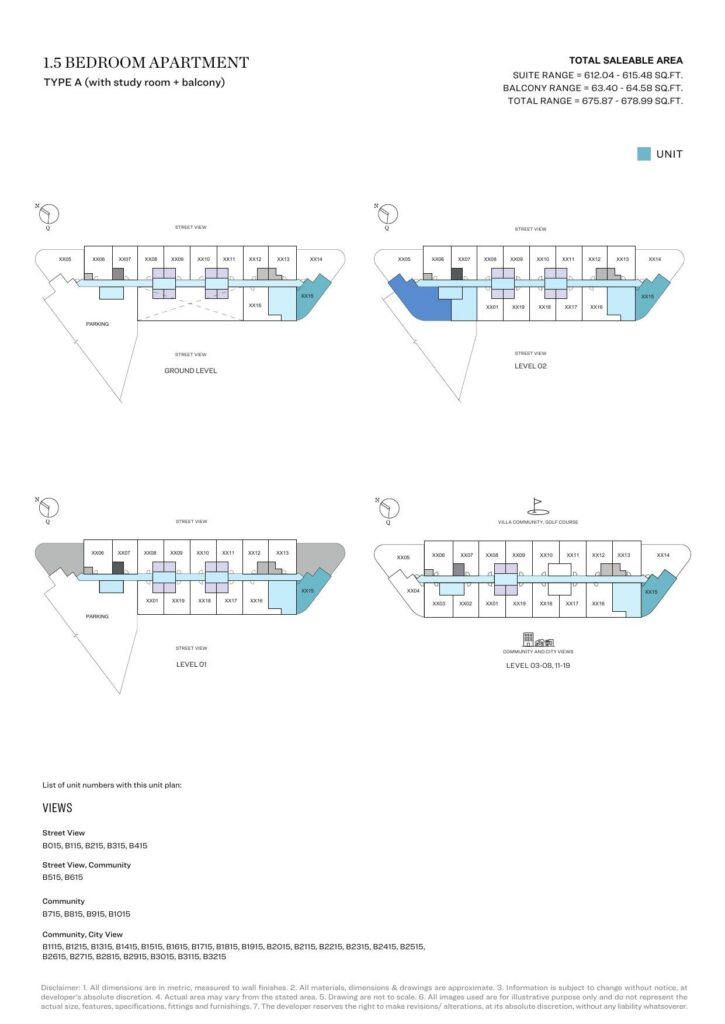 Sobha Orbis - 1.5 Bedroom Floorplan (1)
