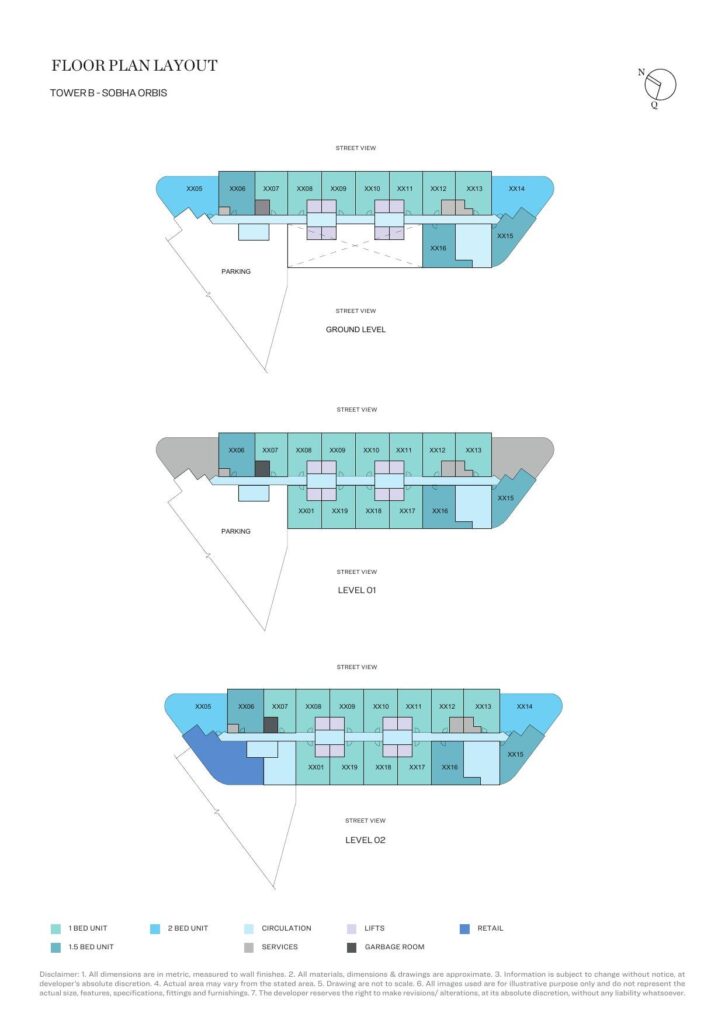 Sobha Orbis - 2 Bedroom Floorplan (1)