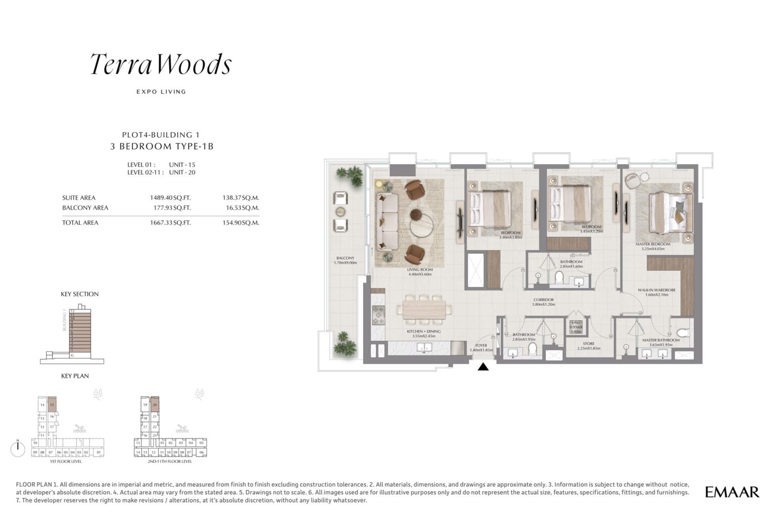 Terra Woods 3 bedroom apartment floor plan, Dubai South