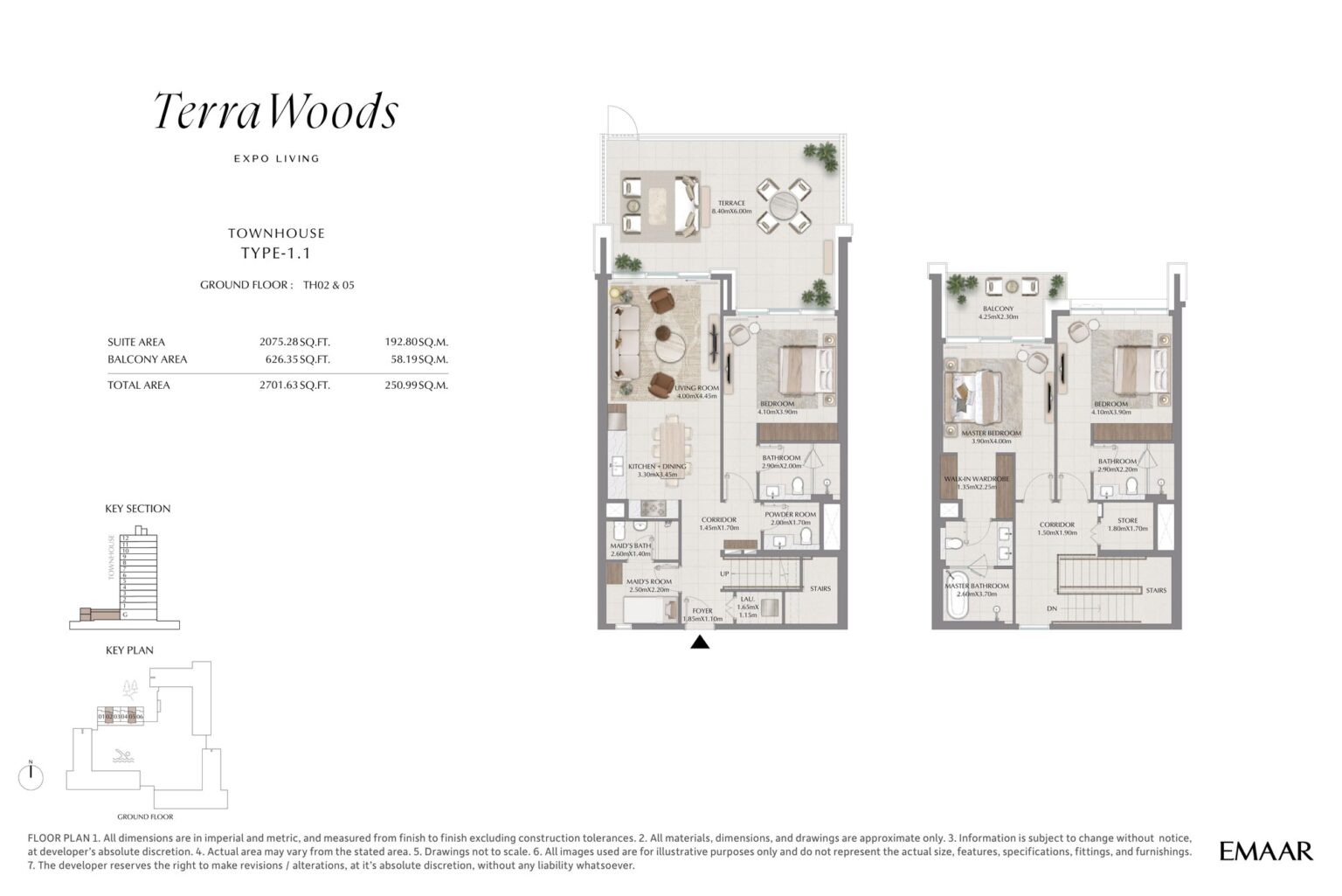 Terra Woods townhouse floor plan, sheet 2 of 2, Dubai South