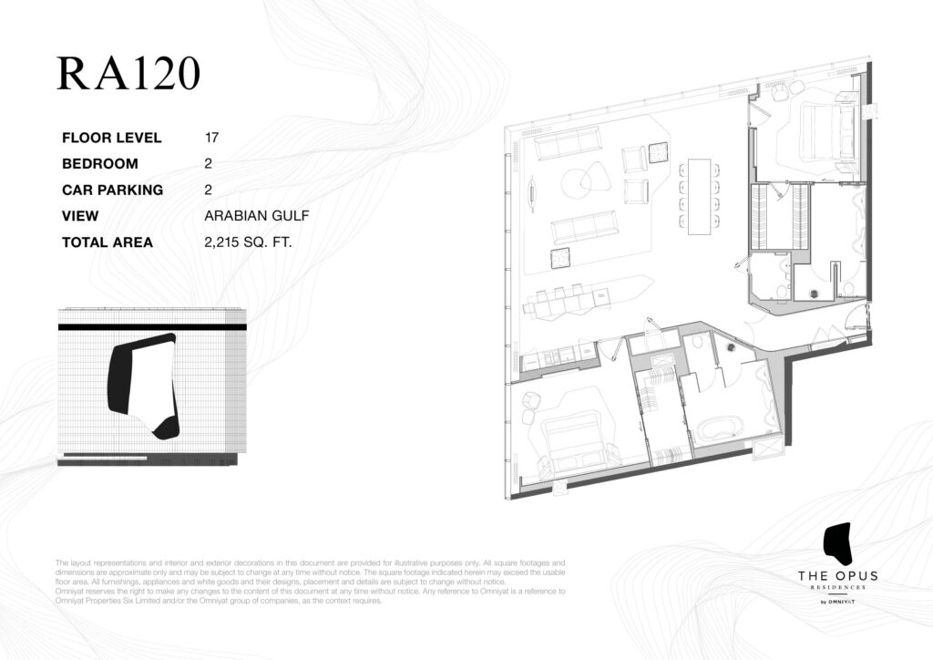 The Opus - Floorplan - 2 Bedroom RA120