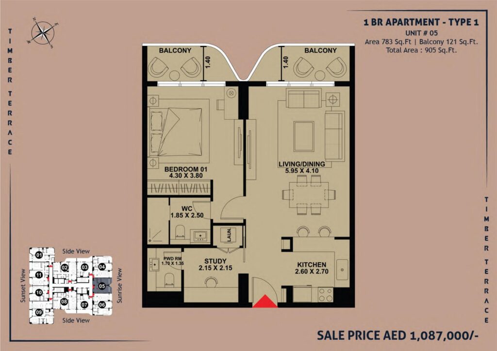 Timber Terrace - 1 Bedroom Floorplan (1)