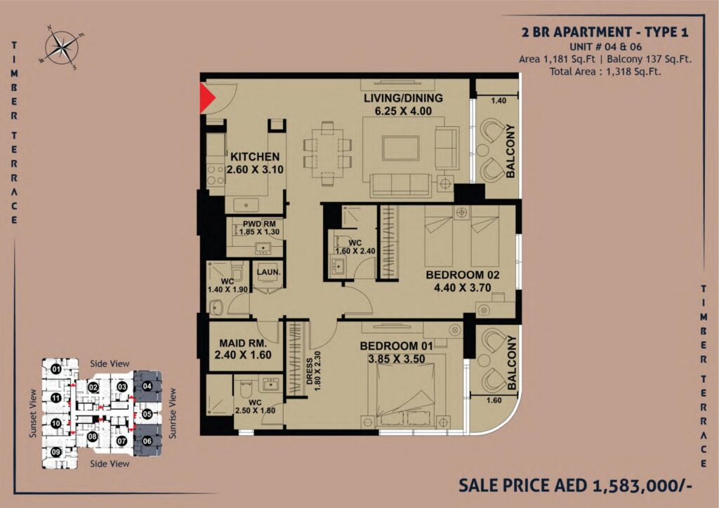 Timber Terrace - 2 Bedroom Floorplan (1)