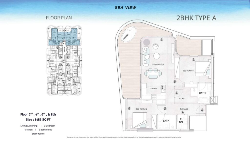 Treppan Serenique Residences - 2 Bedroom Floorplan (1)