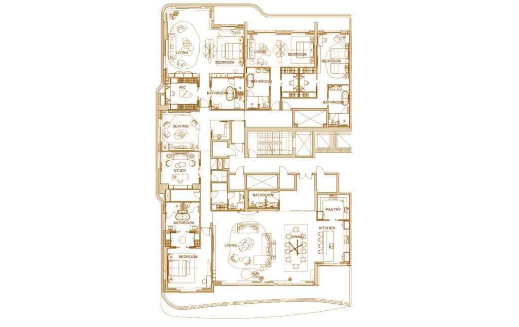 Sofitel Residences Dubai – 4 bedroom penthouse floor plan
