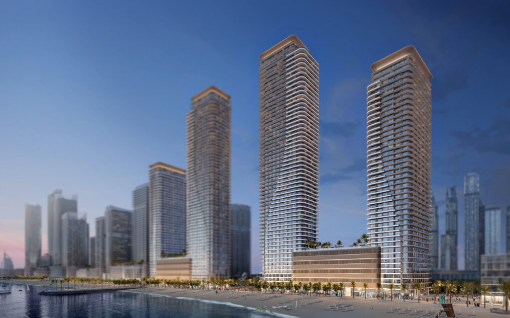 Bayview by Address Resorts twin towers on the Emaar Beachfront waterfront, Dubai Harbour