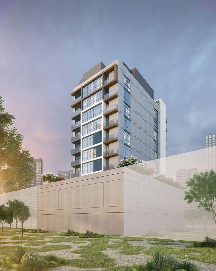 Side view of Brand Centro with garden wall, Al Wasl, Dubai