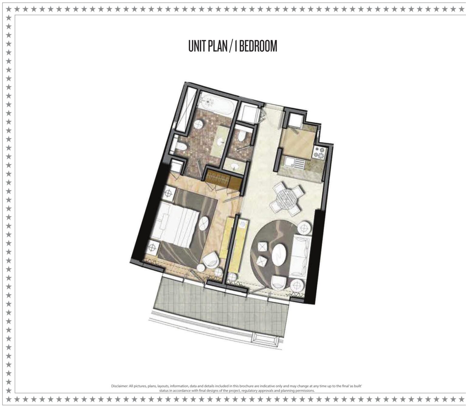 DAMAC Towers by Paramount 1 bedroom apartment floor plan, Business Bay