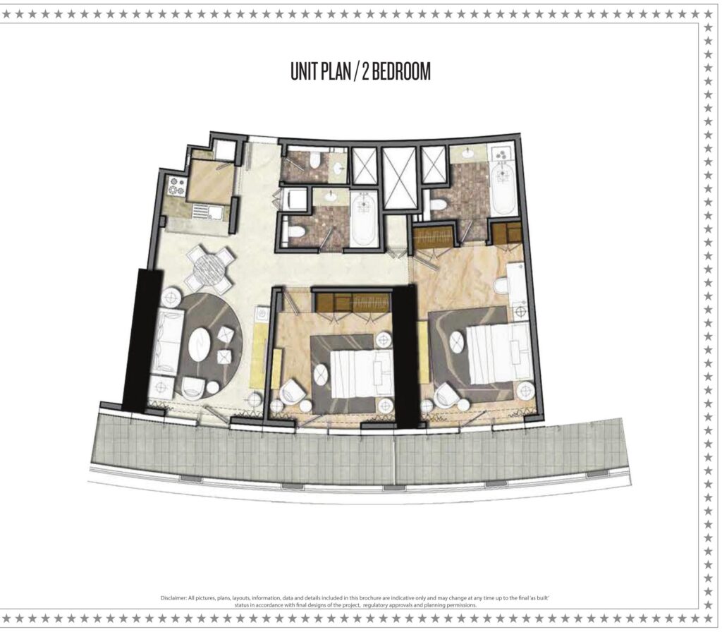 DAMAC Towers by Paramount - Floorplans - 2 Bedroom