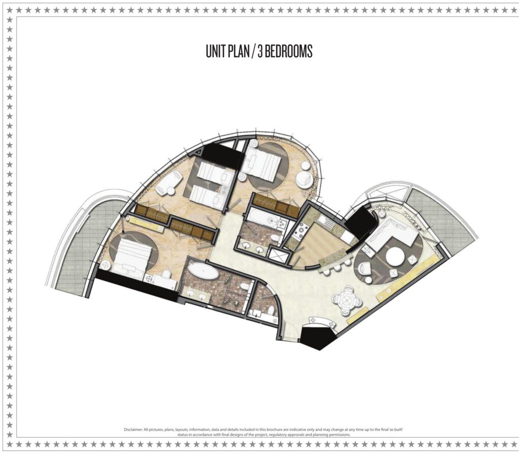 DAMAC Towers by Paramount - Floorplans - 3 Bedroom