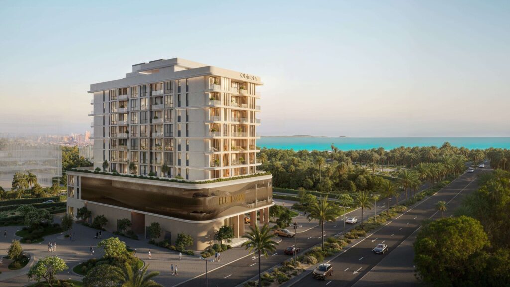 Fluid One building with sea views and greenery, Dubai Islands