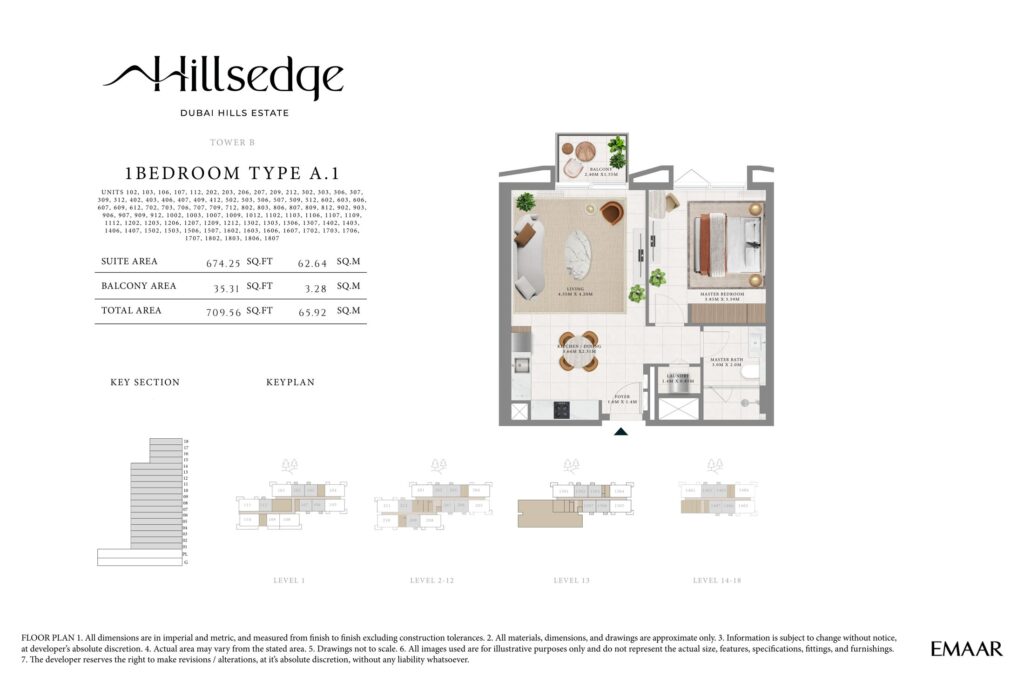 Hillsedge - Floorplans - 1 Bedroom (2)