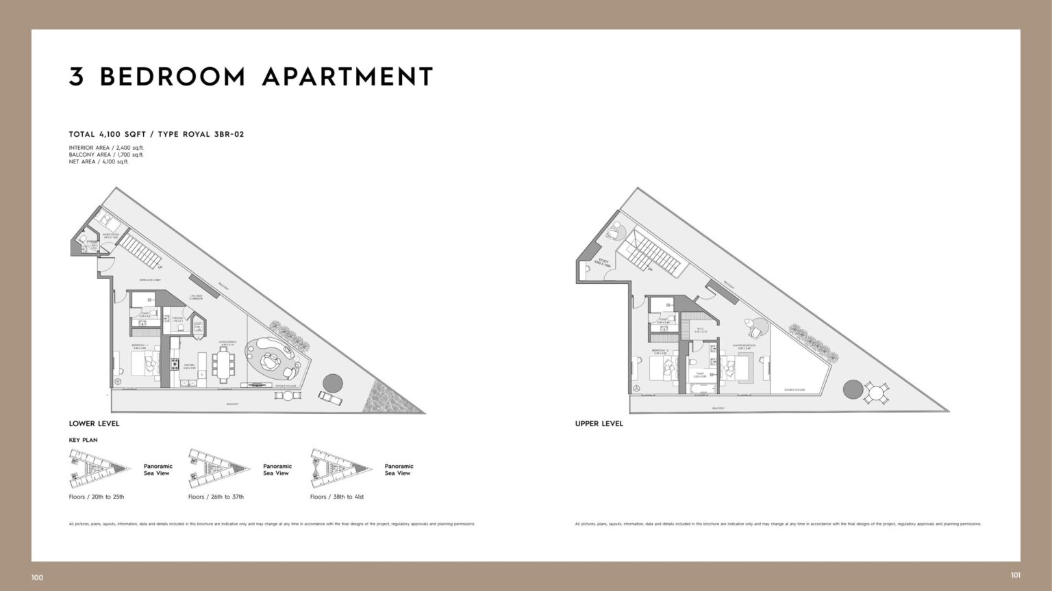 Mar Casa 3 bedroom type 3BR-04 floor plan, Dubai Maritime City
